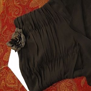 Kay Unger NY black strapless ruffled dress
